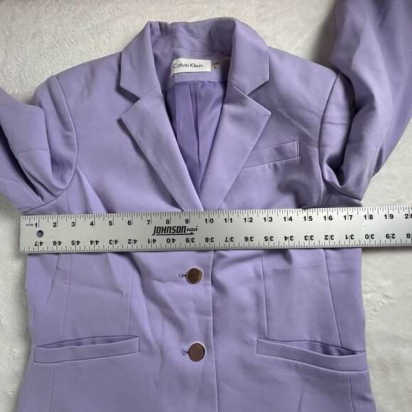 Calvin Klein Womens Lavender Two-Button Blazer Jacket Size 6 Office Wear Lined - Picture 6 of 7
